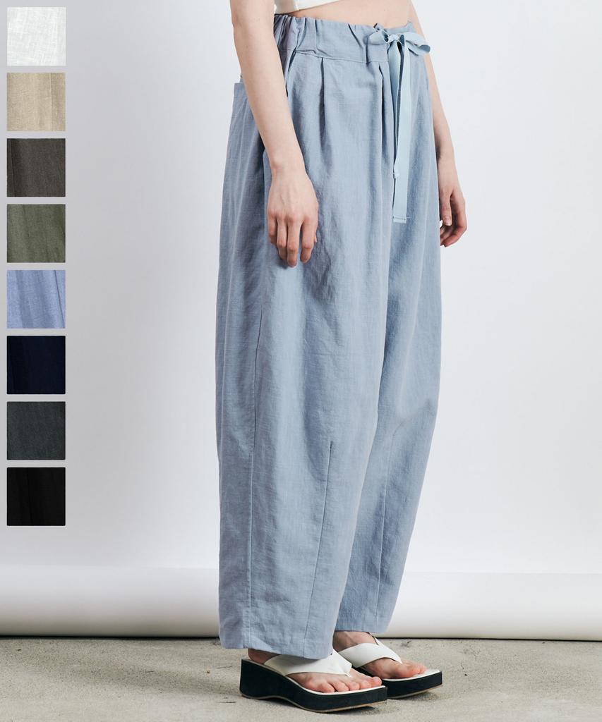 SMITHARMOR Sa Double-Pleat Linen Wide Pants_Sky Blue