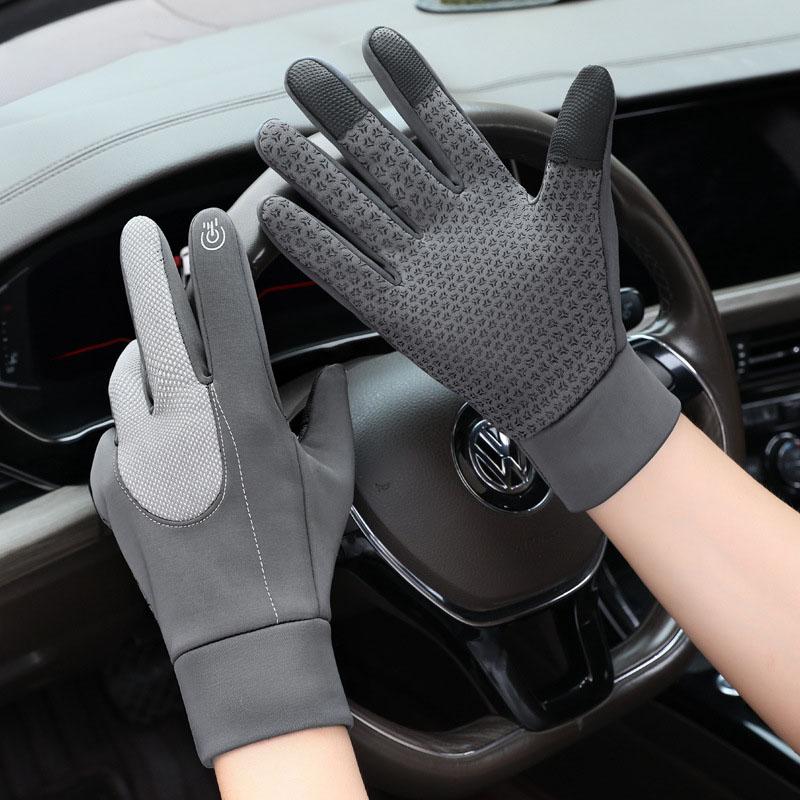 New Outdoor Skiing Cycling Warm Gloves Silicone Anti Slip Touch Screen Inner Side for Unisex Thick Warm Full Finger Gloves