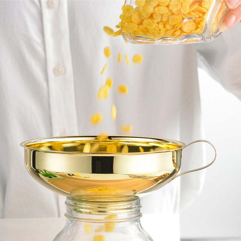 1/2 Pcs Stainless Steel Wide Mouth Funnel Kitchen And Household Large Diameter Funnel Multifunctional Jam Canning Funnel