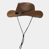 Western Wind Big Brim Belt Decorative Straw Visor Hat for Men and Women Outdoor Travel In Spring and Summer Sun Hat