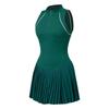 Womens Athletic Tennis Dress With Half-Zip Sleeveless Design Quick-Dry Stretch Skirt Running Yoga Fitness Outdoor Workout