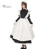 1 Set Maid Cosplay Dress Set Includes Apron Headband Bow And Socks Unisex A-Line Calf-Length Contrast Color Ruffle Dress Parties Photography Servant