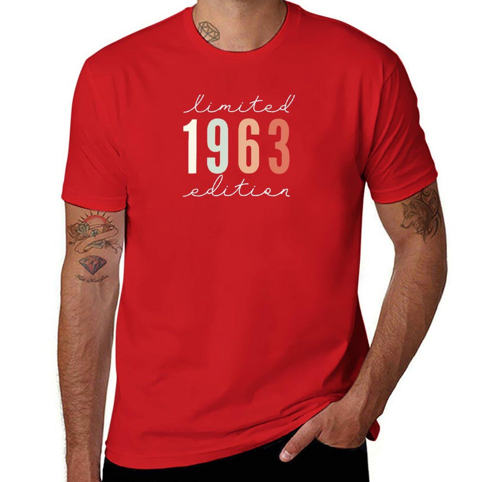 

Born in 1963 Vintage Birthday T-Shirt Blouse kawaii clothes mens graphic t-shirts anime S