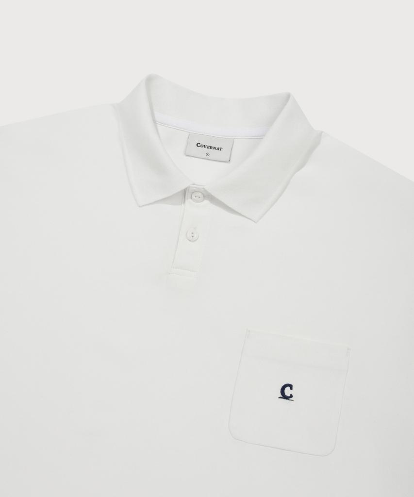 COVERNAT Signature Symbol Pocket Polo Shirt White