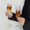 Gobelet en Plastique Rayé Transparent Incassable Verre à Vin Luxe Cocktail Coupe à Champagne Pour Fête Vaisselle