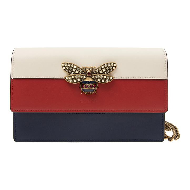 

Gucci Королева Маргарет Металева Бджола Декорація Дизайн Color Block Знімна Ланцюгова Плечова Ремінь Шкіряна Сумка Крос-боді Жіночі сумки 476079-DYWPT-4160 Gift Set(Basic Set+Box+Shopping Bag)