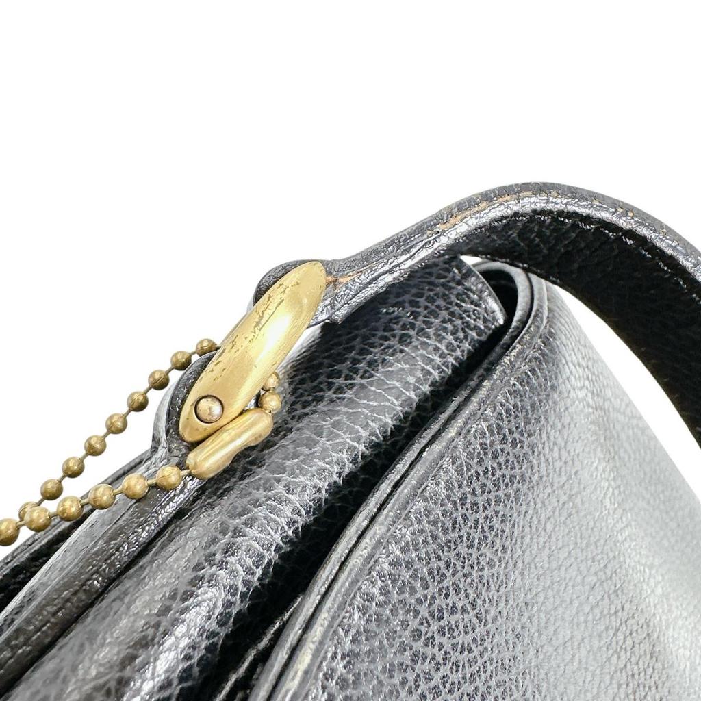 COACH Leather 3176 Handbag leather black Women 3176 Used