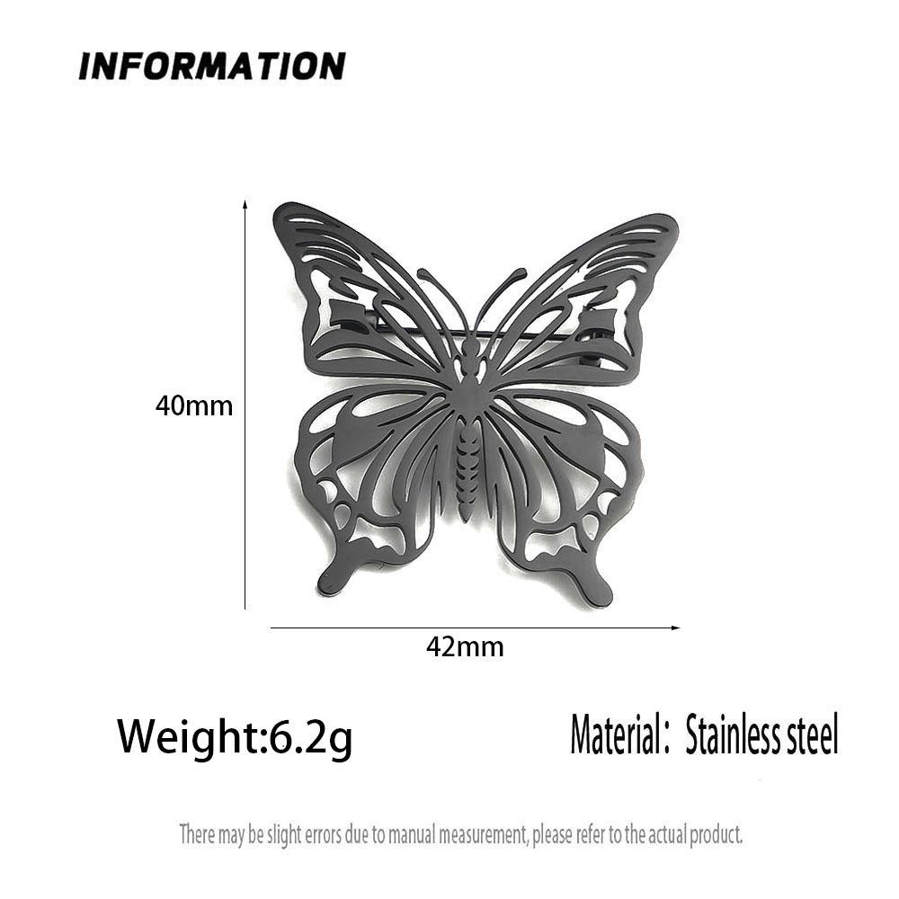 2026 Hollow Butterfly Brooch Jewelry for Suit or Shirt - Stainless Steel Animal Accessory