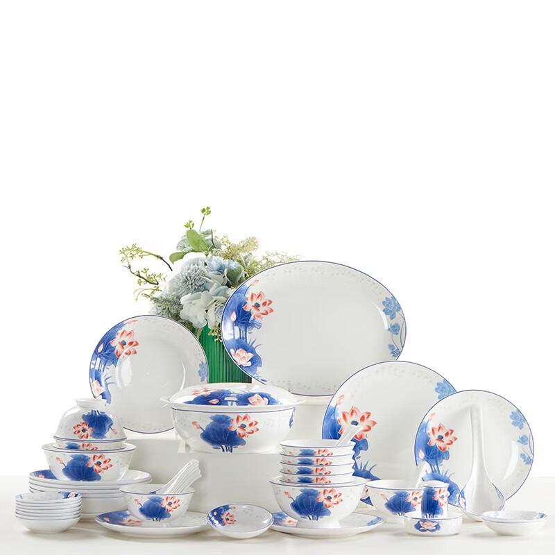 

Lotus Pond Music 48-Piece Bone China Dinnerware Set
