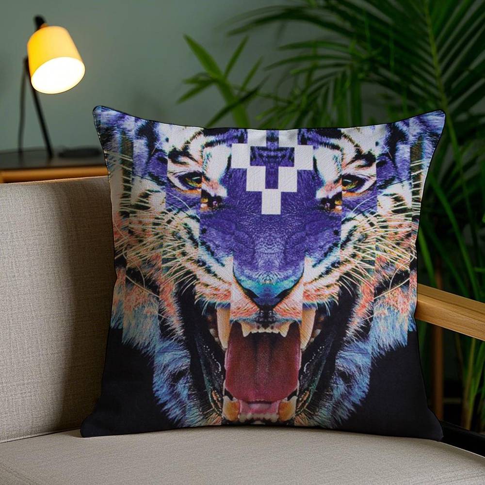 M-MarceloS B-Burlon Pillow Case Sofa Short Plush Double-sided HD Printing Room Home Office Gift Cushion Cover