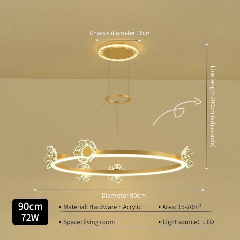 Nordic Creative Butterfly Ring LED Pendant Dimmable Dining Room Children's Bedroom Modern Home Decoration Lighting Fixtures