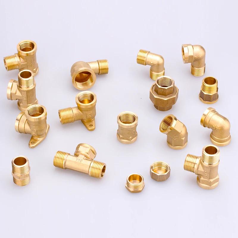 10pcs Brass Pipe Fitting Female Male Movable Joint/Plug/Cap Blocking/Reducing Bushing PipeJoint Adapter 1/2" Thread