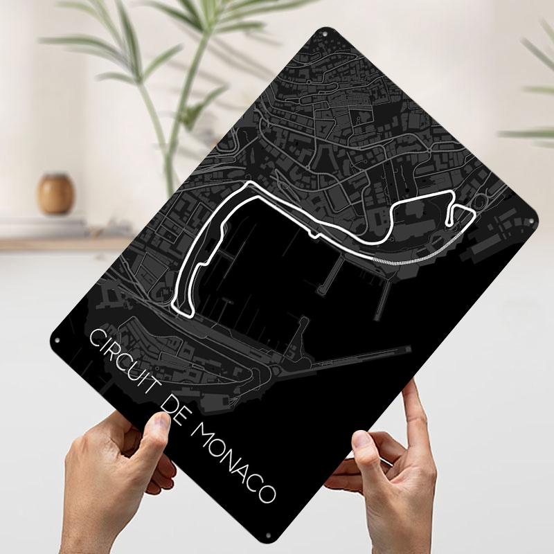 Circuit De Monaco Tinplate Poster Customized Wall Art Vintage Retro Metal Signs for Room Decoration Garage Decorations Man Cave