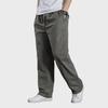 Men's Thin Spring/Summer Casual Pants - Large, Loose, Pure Cotton, Elastic Waist, Straight-Fit, Middle-Aged Style