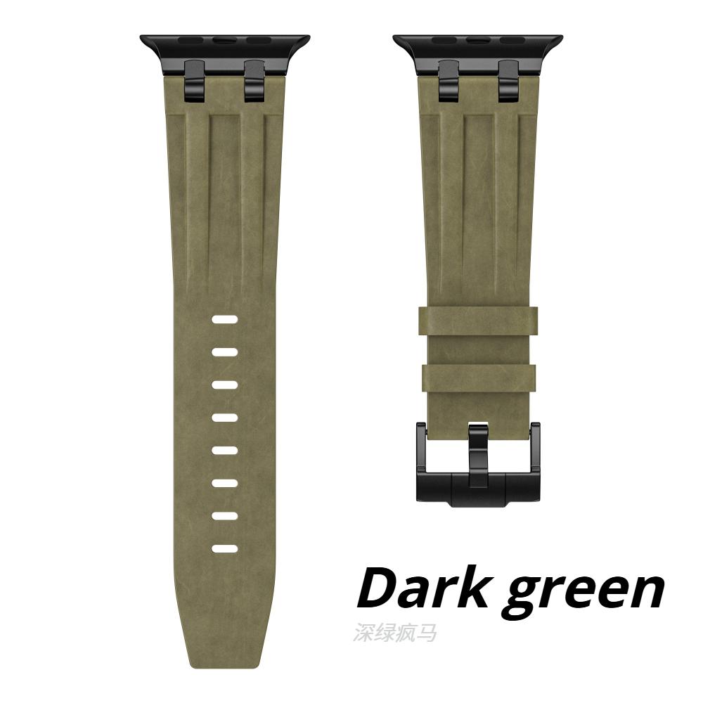 Leather Watch Band for Apple Watch Strap 49mm 46mm 45mm 44mm Luxury Man Bracelet for iWatch Ultra 3 Series 11 10 9 8 7 6 Se Band