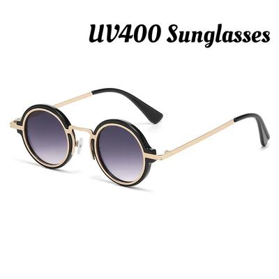 Men Women Fashion Personalized Hip Hop Punk Style Round Frame Sunglasses New Trend Creative Design Travel UV400 Sunglasses