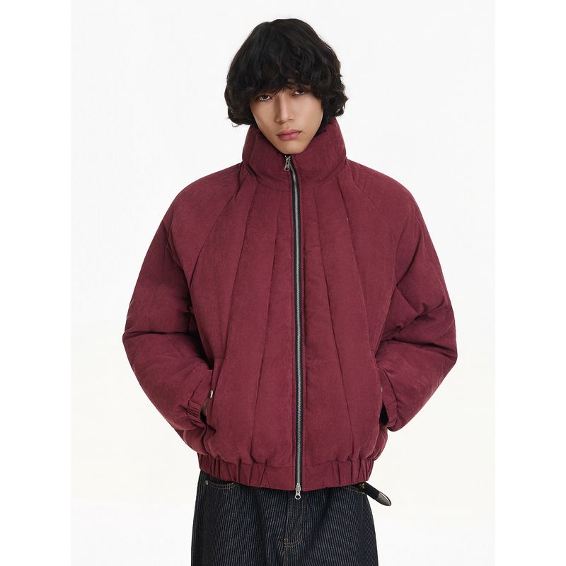 Blaexit Matte Brushed High-End Quilted Short Cotton Jacket Winter Coat Men's Fleece-Lined Thickened Puffer Jacket