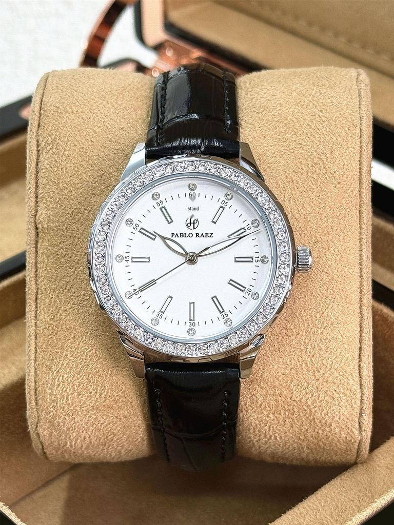 Pablo Raez Women's Luxury Gold Rhinestone Waterproof Wristwatch