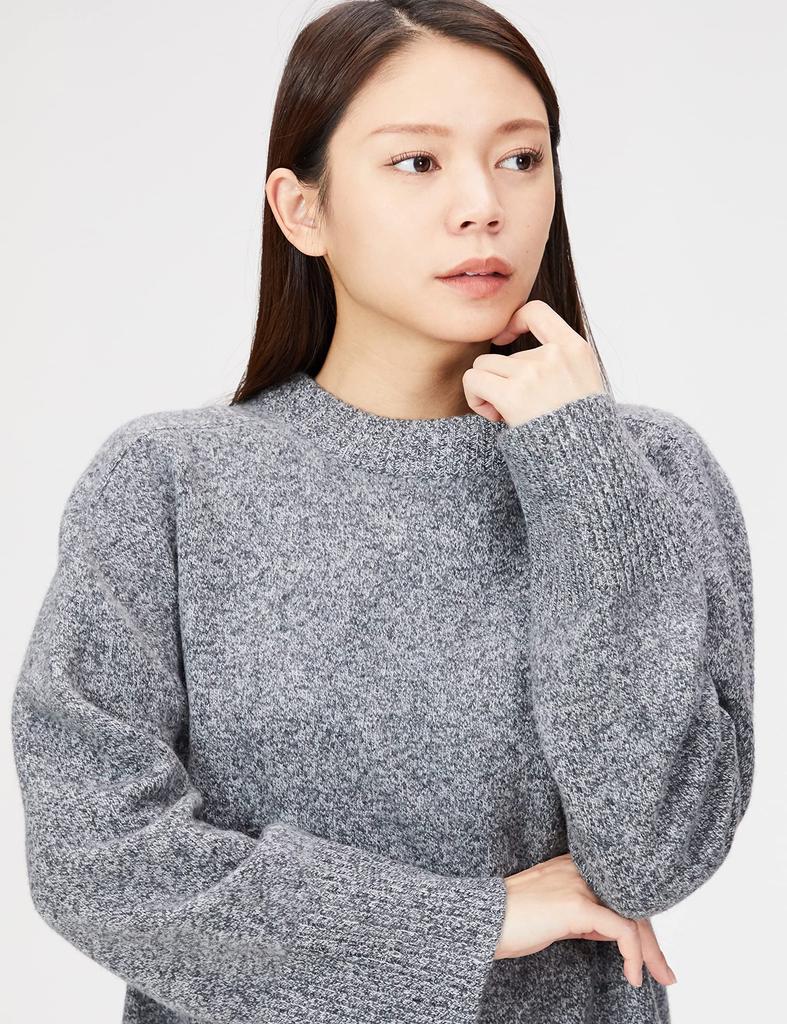 Mira Owen Wool Cashmere Raglan Crew Knit Pullover 09WNT224281 MIX 0 Women's