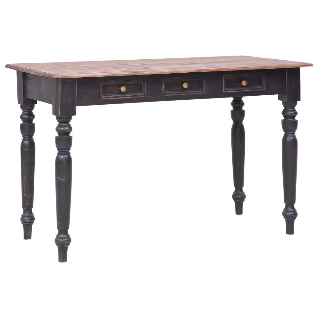Schreibtisch mit 3 Schubladen 117*57*75 cm Massivholz Mahagoni