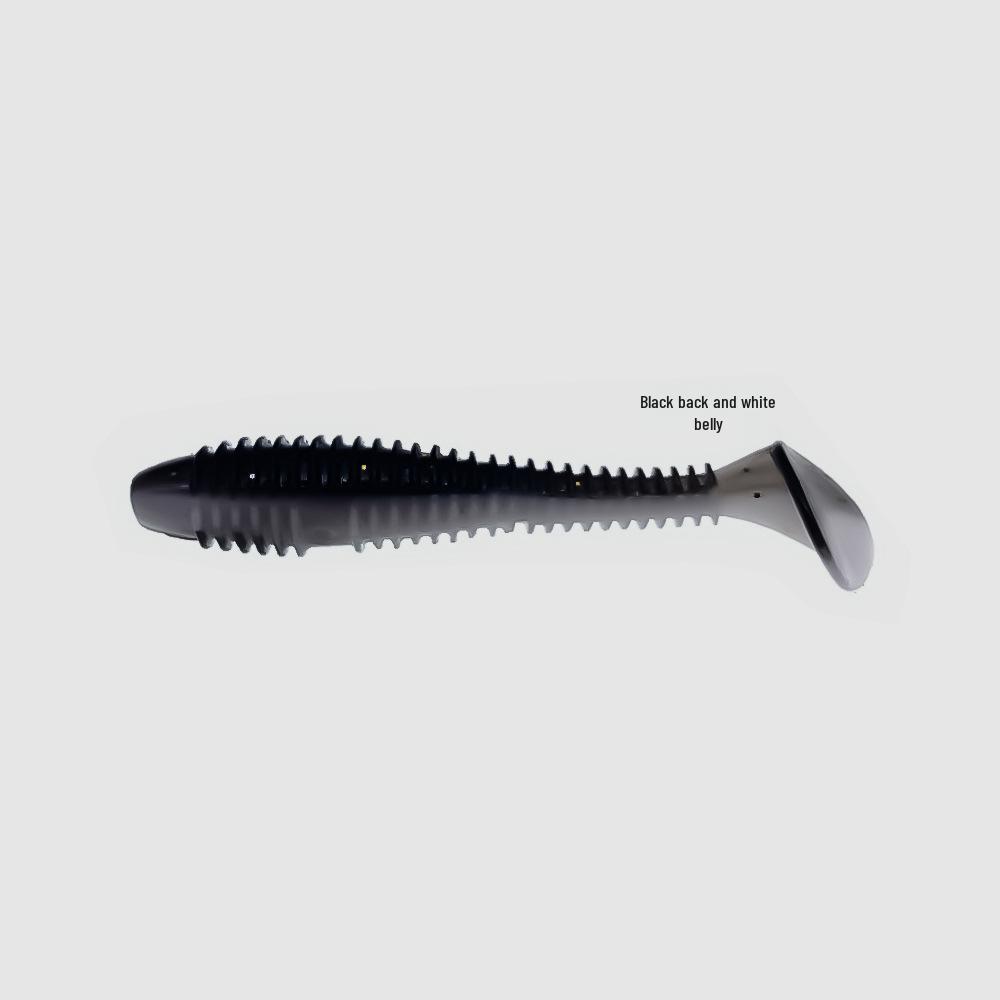 50-Piece Scented & Salted Ribbed T-Tail Soft Worm Lure for Fishing