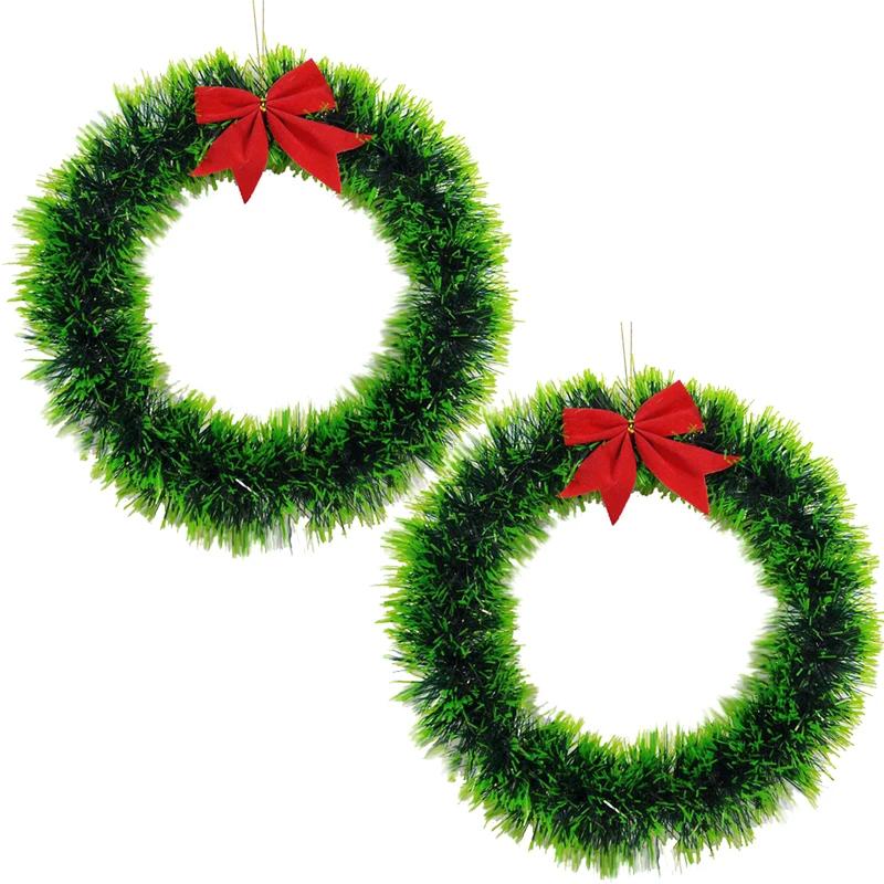 Christmas Wreath Xmas Tree DIY Garlands Vine Rings Rattans Door Wall Hanging Pendant Ornaments New Year Festive Party Decoration