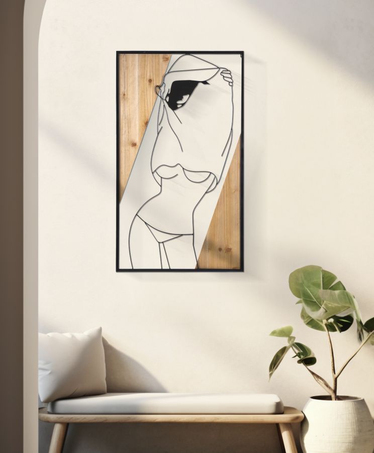 Wall Panel Strip -B- Iron And Wood Cm 50X2X90