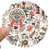 50 Pieces of Ancient-style Small Item Sticker Books, Chinese-style Lantern Phone Case Stickers