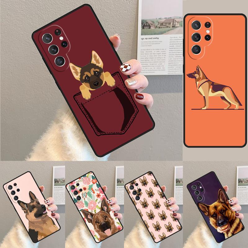 German Shepherd Dog pattern Silicone Phone Case For Samsung Galaxy note 10 pro S26 S25 S24 S23 S22 S21 Plus S25Ultra Capa Cover