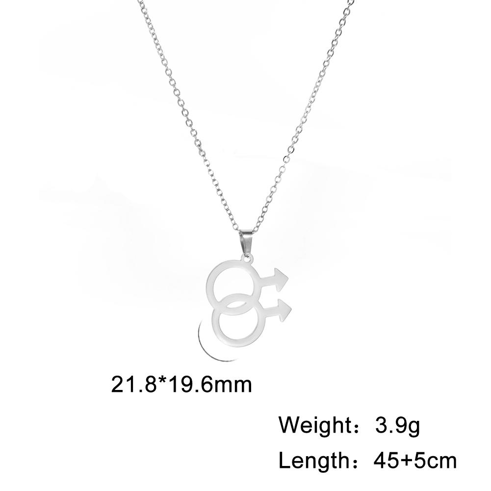 

Teamer Gay Pride Necklace For Men Stainless Steel Pendant Boys Male Symbol Necklaces Fashion Jewelry Gay Sign Gift Wholesale