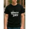 European Sizes "YAHWEH IS LORD" Letter Crown Print, Suitable for Daily and Home Wear, Men's Wear, Casual Short-sleeved T-shirt