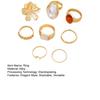 8Pcs/Set Women Stackable Rings Elegant Flower Irregular Faux Pearl Ring Retro Faux