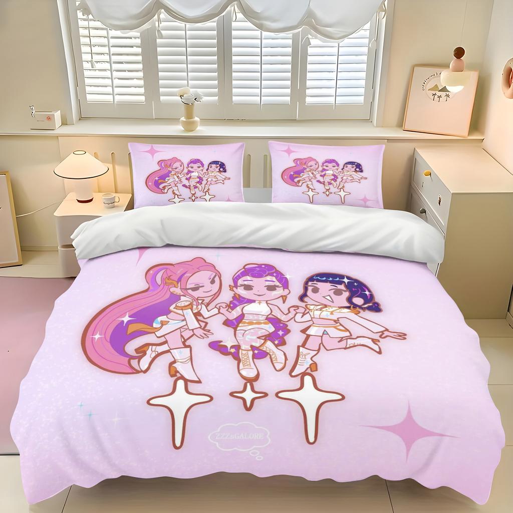 Kpop Hexe Jagd Mädchengruppe Bettbezug Set Idol Rumi Bettwäsche Set Thema Schlafzimmer Dekoration Für Mädchen Weihnachtsgeschenke