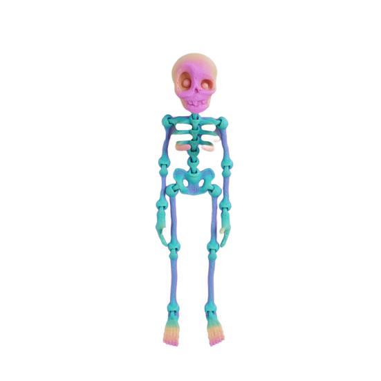 Gothic Skeleton Refrigerator Stickers Posable Skeleton Man 3D Printed Fridge Magnet Decals Halloween Decor Educational Tool