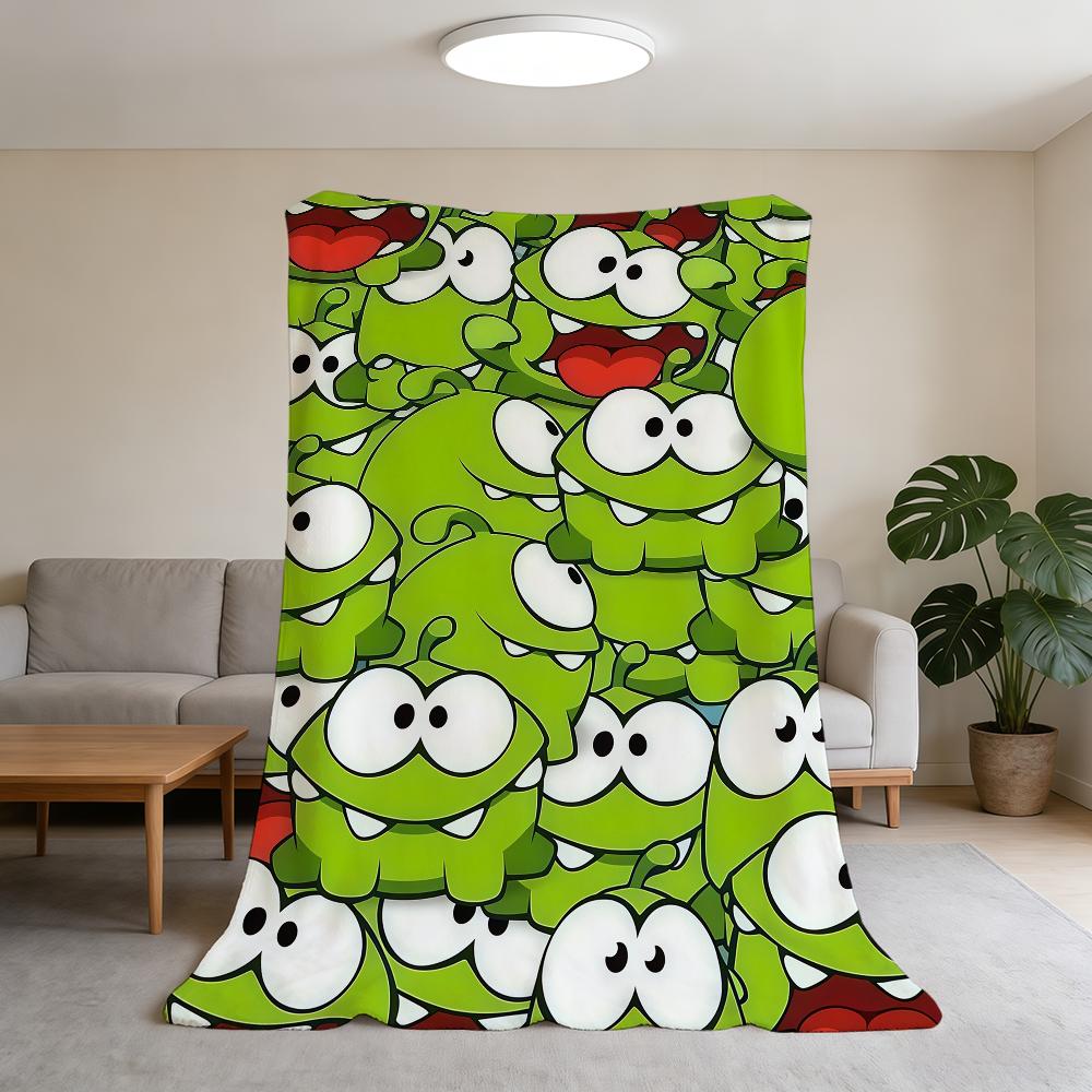 Süße Cartoon-Spiel-lustige O-Om N-Nom Decke Super Warm Bequem Plüsch Überwurfdecke Kind Zuhause Sofa Schlafzimmer Geschenk