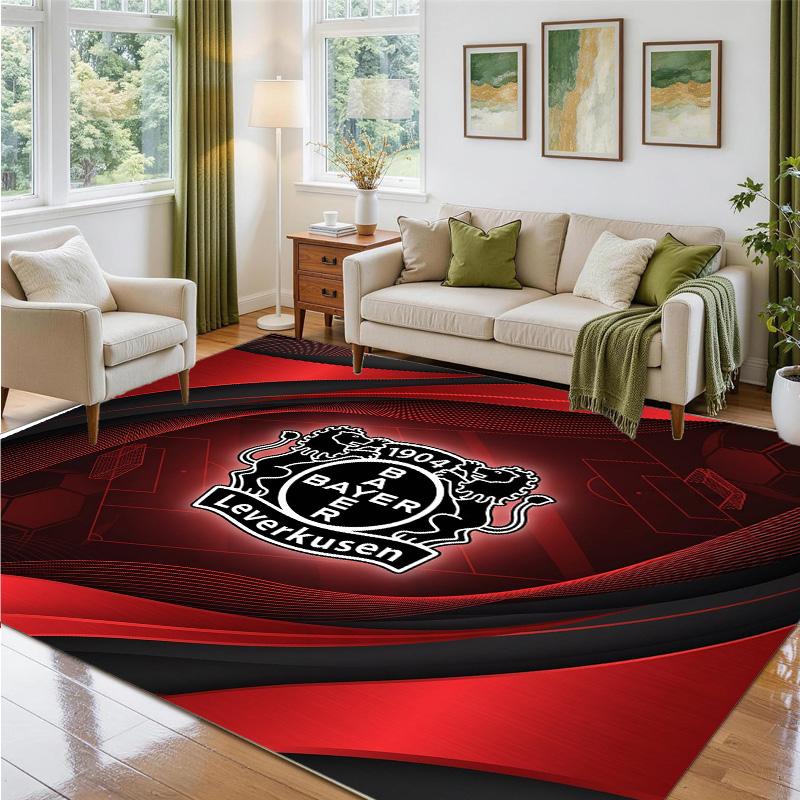 Bayer Leverkusen Football Design Crystal Velvet Rug Soft Decorative Mat for Bedroom Entrance