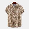 Hawaiian Shirt Men Summer Short Sleeves Tops Beach Street Lapel Blouse Male Clothes