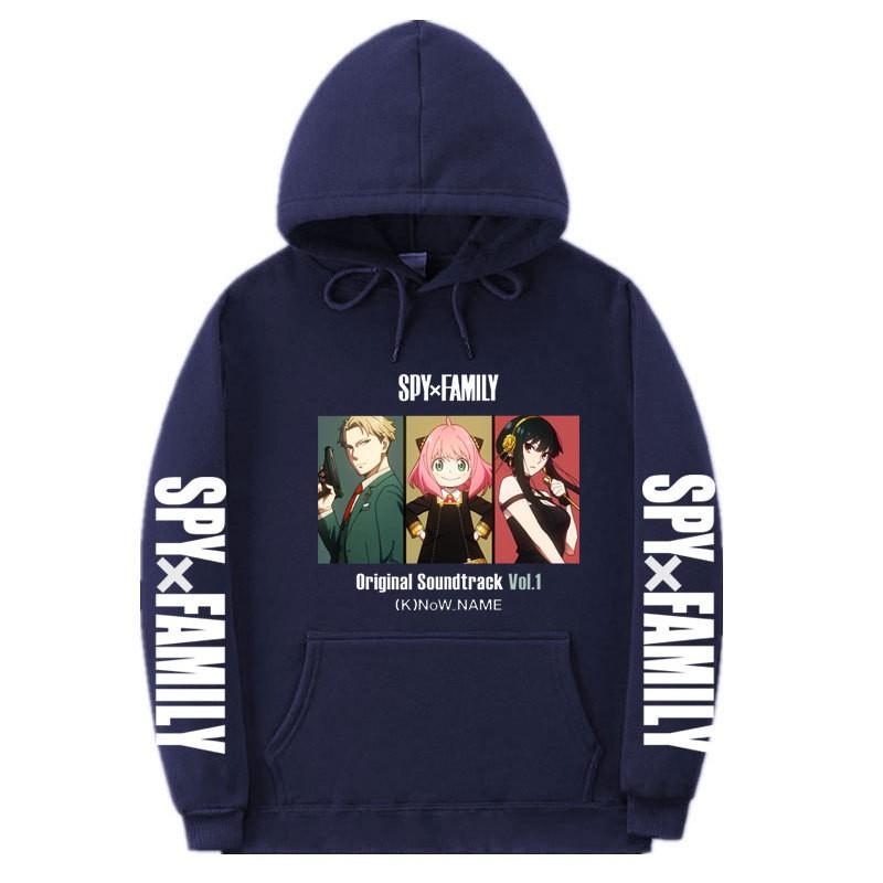 Spy X Family Anime Printed Hoodie Men Women Unisex Oversized Fleece Sweatshirt With Ribbed Hem
