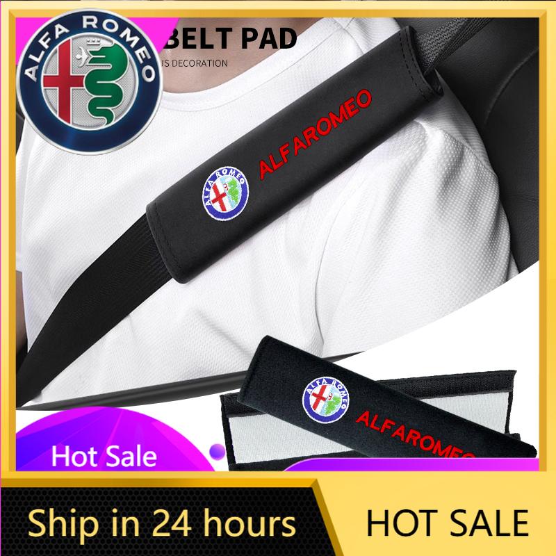 Car Stickers For Alfa Romeo 1/2pc Car Safety Belt Cover Adjustable Seat Belt Cover for Alfa Romeo Spider Giulia Giulietta 147 15
