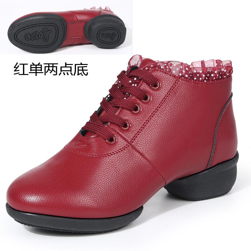Square Dance Shoes Dance Shoes Female Adult Soft Sole Middle Heel Sailor Dance Shoes Dance Shoes Performance Shoes New Mesh
