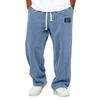 Men's Loose Fit Corduroy Wide Leg Pants with and Pockets, Color Casual Trousers