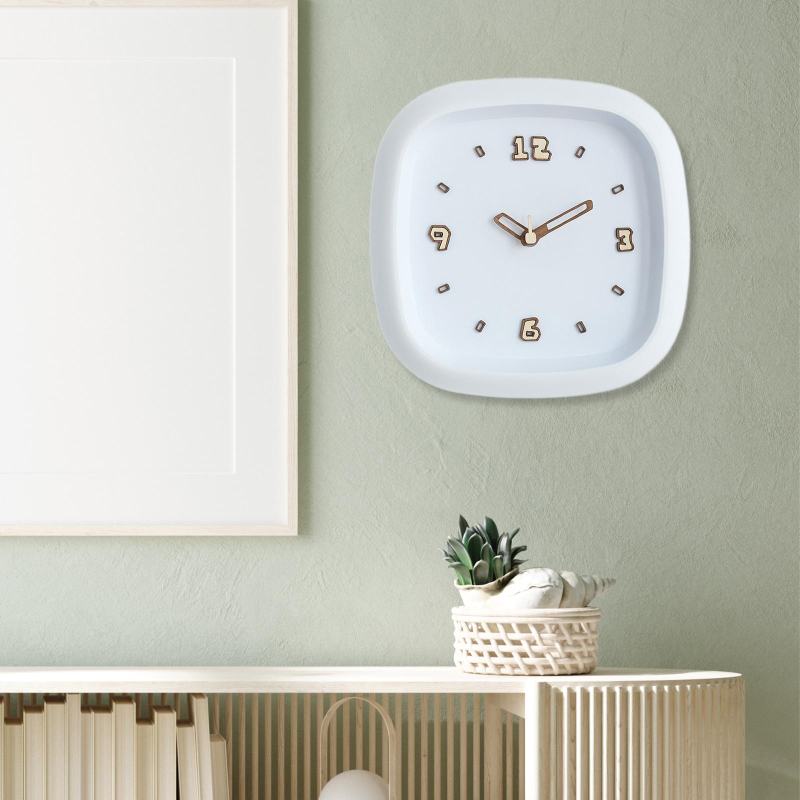 

Wall Clock Art Clock Modern Minimalist Timepiece for Cafe Bar Office Kitchen белый