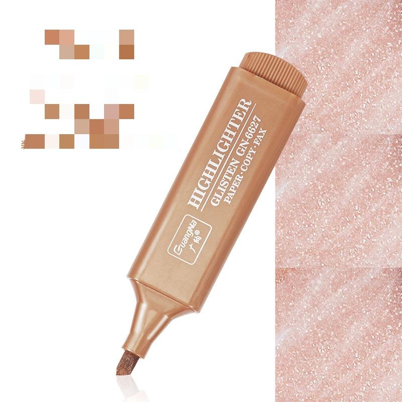 Haile 8ks/sada metalických zvýrazňovačů Morandi zlatý prášek třpytivý zvýrazňovač markery pro poznámky deník graffiti pero papírnictví