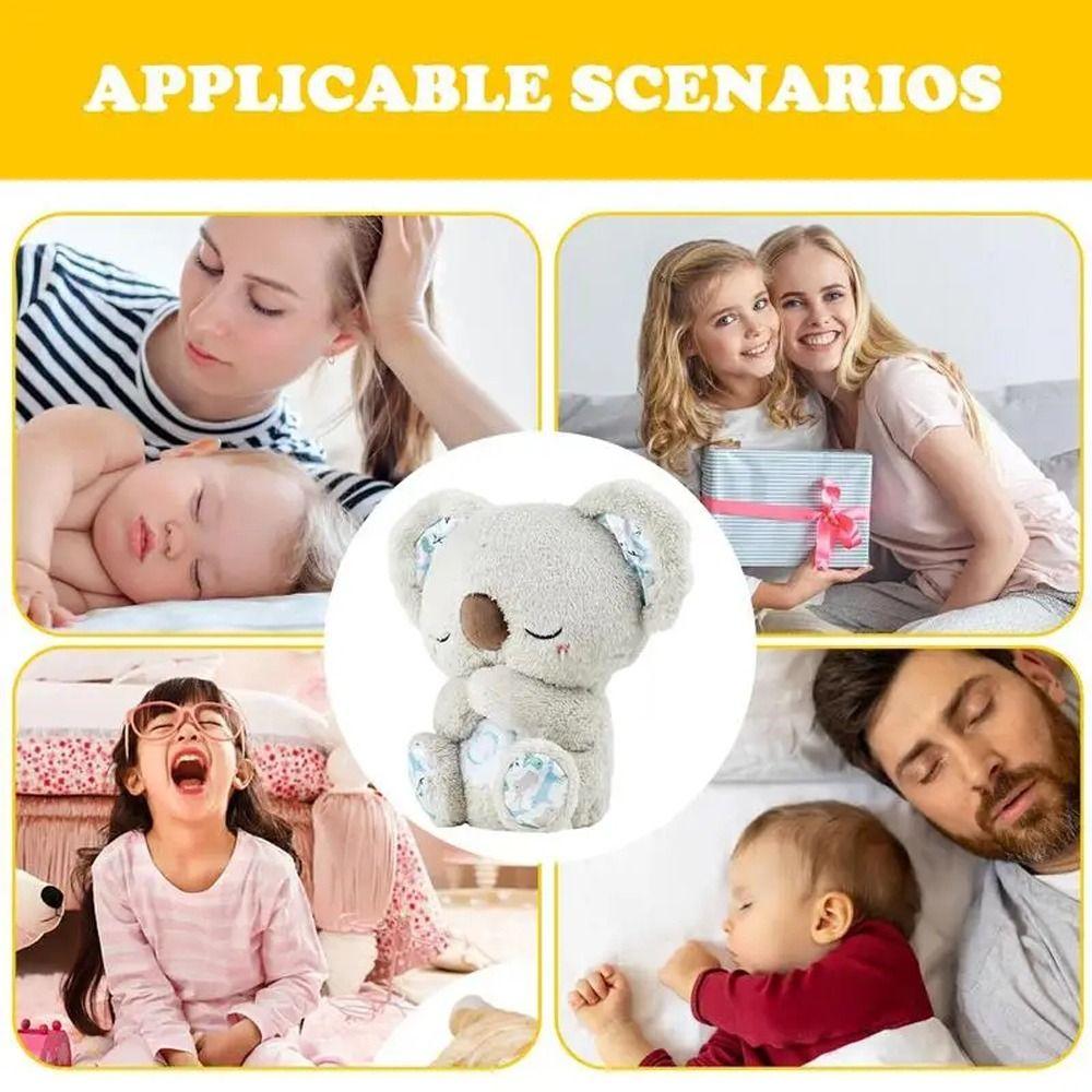 Stuffed Animal Relief Koala with Light Sound Koala Musical Toy Rhythmic Breathing Koala  Baby Gifts