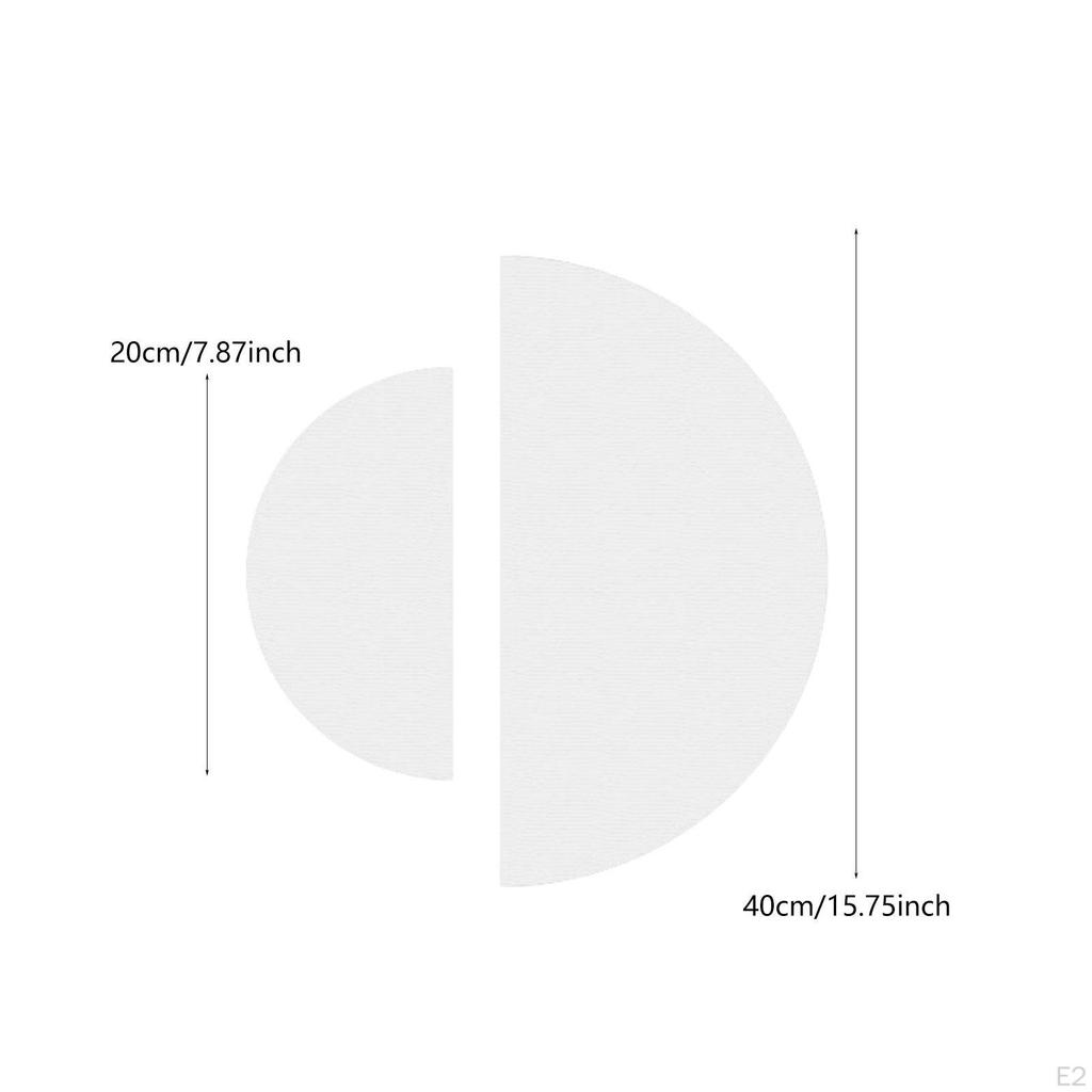 2 Pieces Painting Canvas Blank Boards Art Supplies Semicircle Shape for Oil