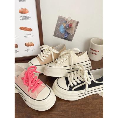 Milk White Two-wearing Canvas Shoes, Women's Platform Spring and Summer New Cic Niche Design, One Pedal and Half Drag, Little White Shoes
