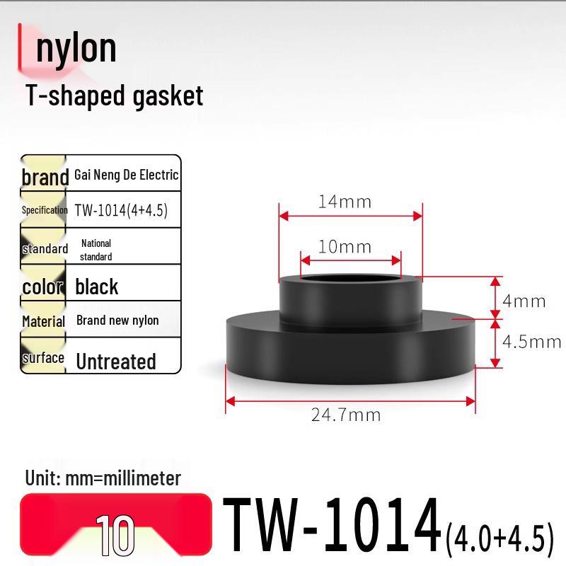 T-förmiger Nylon-Kunststoff-Dichtungsring und Schraubwellenhülse (Für dich: M2-M35)