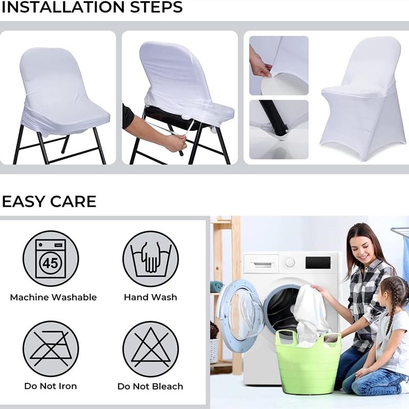 White Spandex Stretch Wedding Chair Cover Universal Slipcover for Banquet Hotel Restaurant Party Dining Decor
