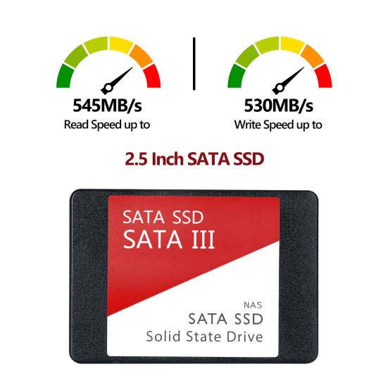 SATA III 6Gb/s 2.5-Inch SSD Shock-proof Speed Up To 545MB/s Read 530MB/s Write 1/2/4TB Internal Solid State Drive for PC Desktop Laptop