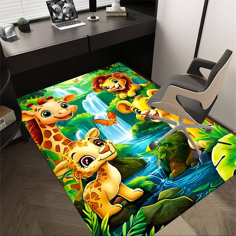 

1PC Giraffe Lion Non-Slip Floor Carpet Compatible for Office&Living Room&Bedroom&Dining room - Soft & Pattern, Vibrant Colors-H0361 60cm by 90cm
